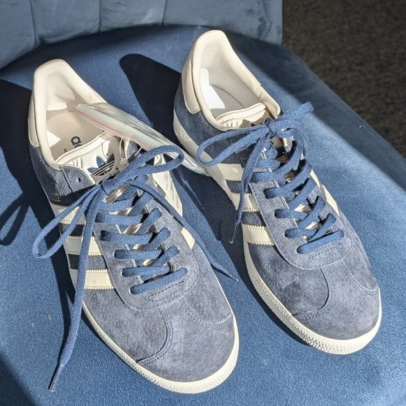 Adidas Gazelle Navy White Suede Sneakers Women's - Picture 6 of 9